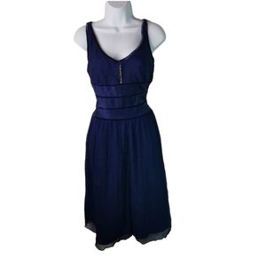 Vtg y2k does 20s blue silk retro dress